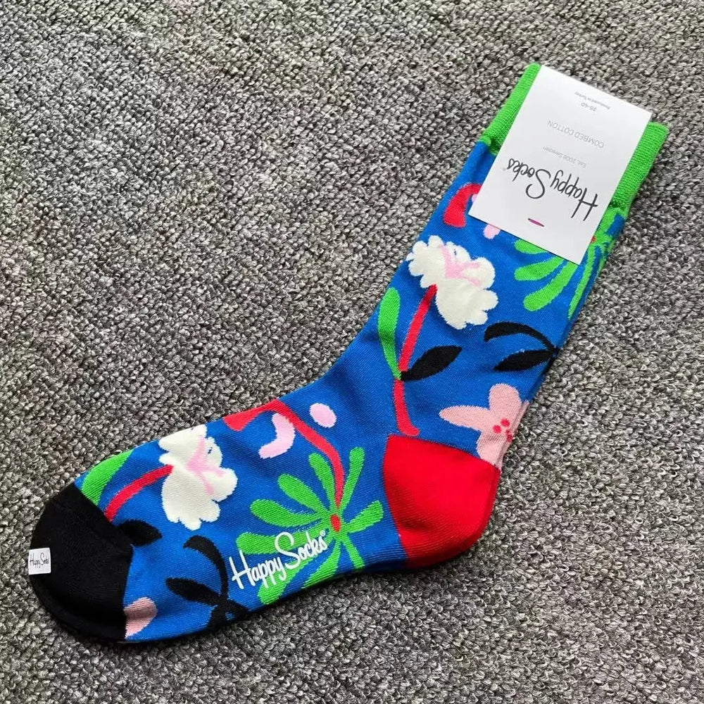 Multicoloured Socks Women Men Sports Socks Funky Dress Socks Casual Cotton close-up view