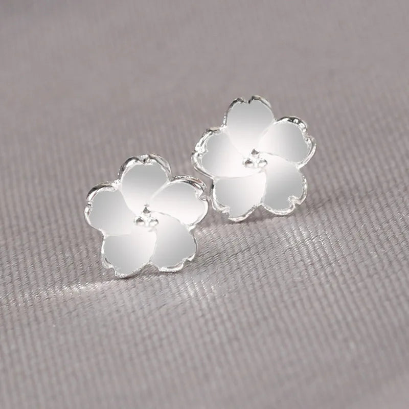 925 Silver Needles Lovely Mini Stud Earrings Women Cute Heart Star Moon Daisy Christm alternate view