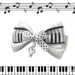 Gothic Musical Note Polka Dot Bow Hair Clip Barrettes detail view