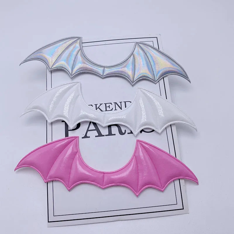 Devil Bat Wings Leather Wings Handmade DIY Jewelry Accessories Halloween Clothing Vamp close-up view
