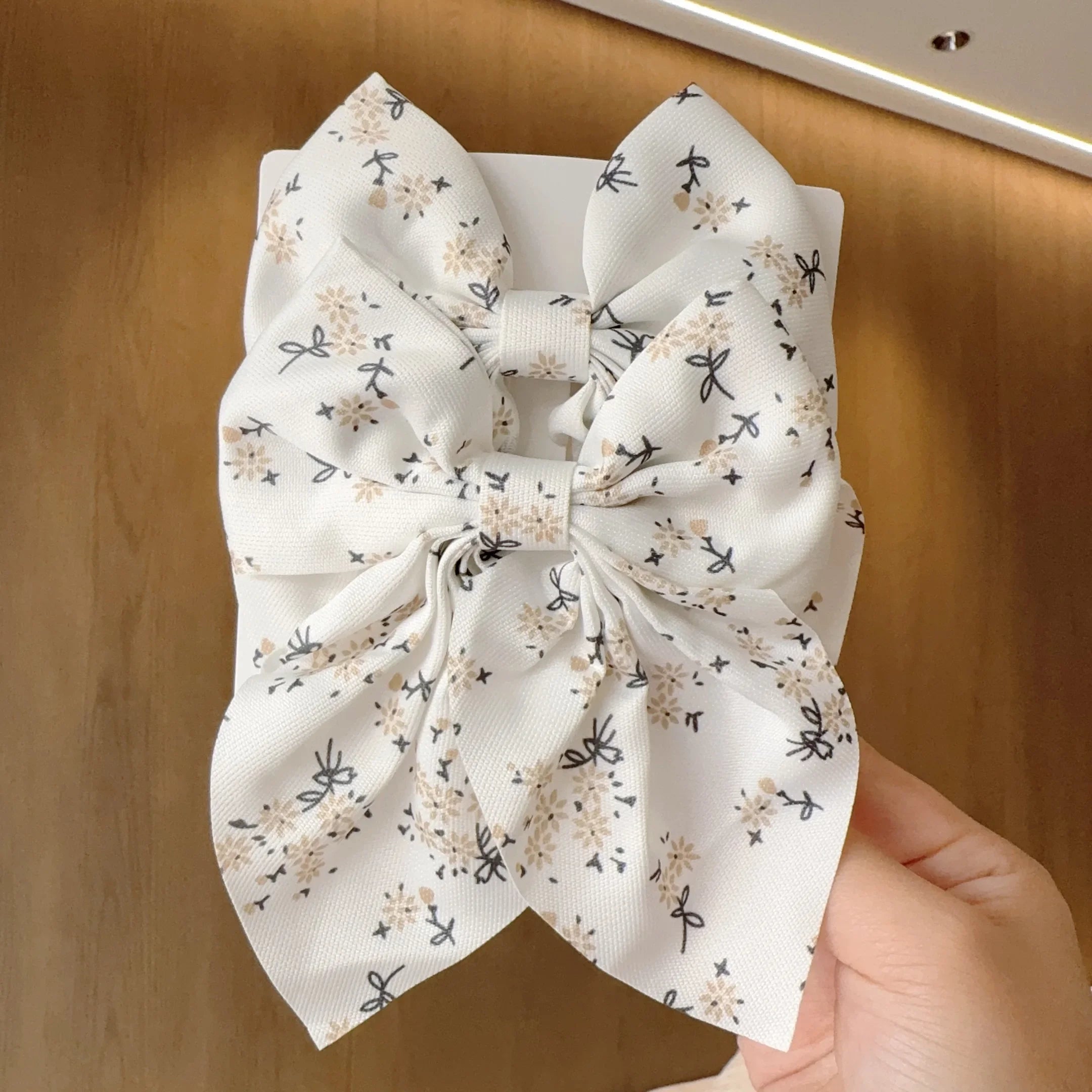 2PC Spring Summer Women Kids New Floral Printed Bows Hair Clip Fresh Cute Hair Pins Barrettes Headwear Girls Hair Accessories
