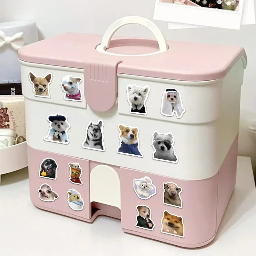 Funny Dogs Stickers | Cute Decals for Laptop, Guitar, and Water Bottle lifestyle view