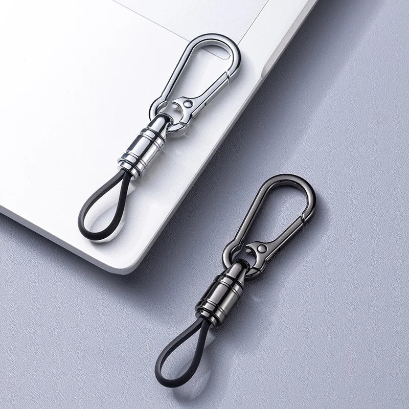 Metal Keychain for Men | Premium Anti-Lost Car Key Ring with Belt Clip detail view