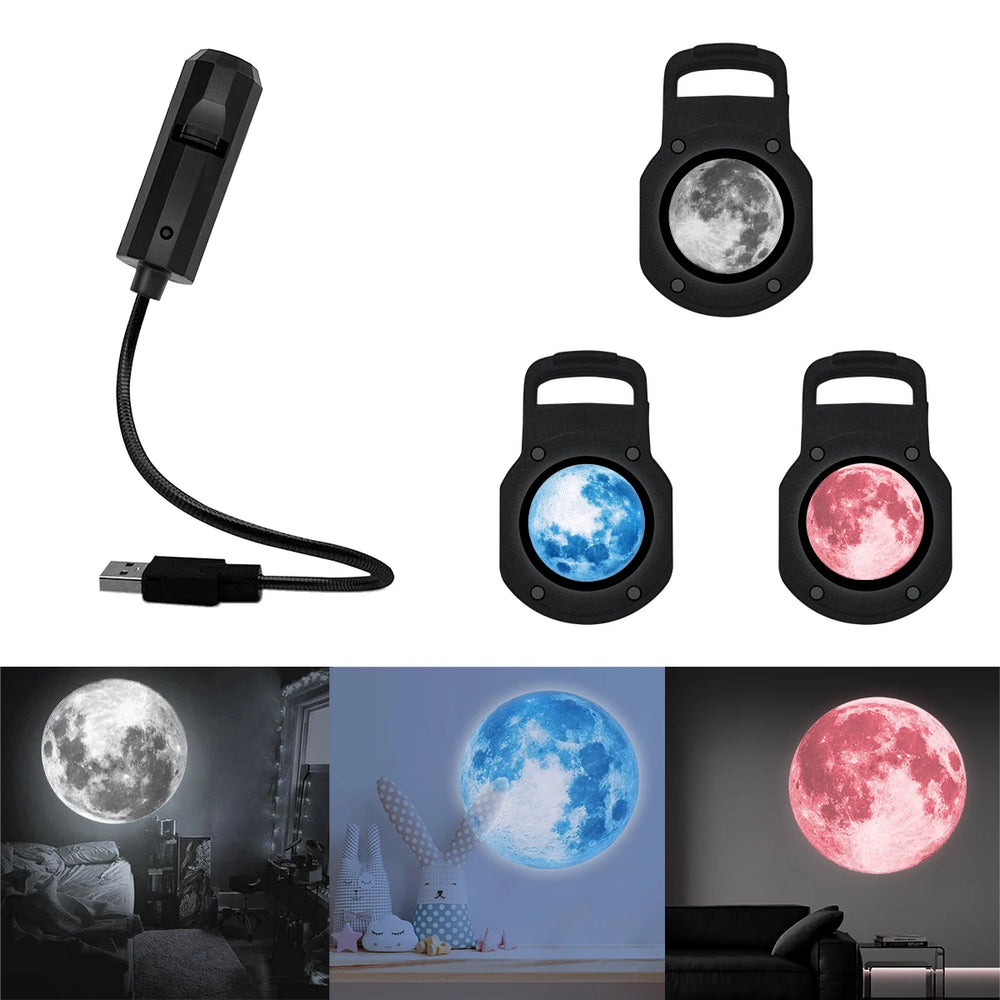 LED Starry Sky Projection Night Light | Three-Color Moon Atmosphere Lamp lifestyle view