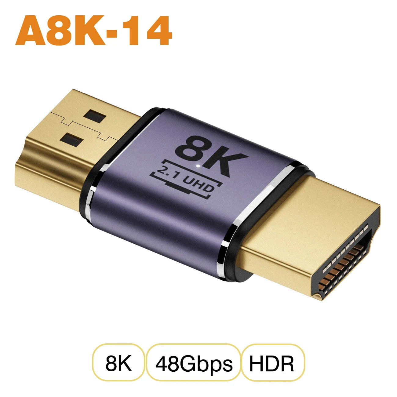 NNBILI HDMI 2.1 Adapter | 48Gbps 8K@60Hz Elbow and Straight Converter detail view
