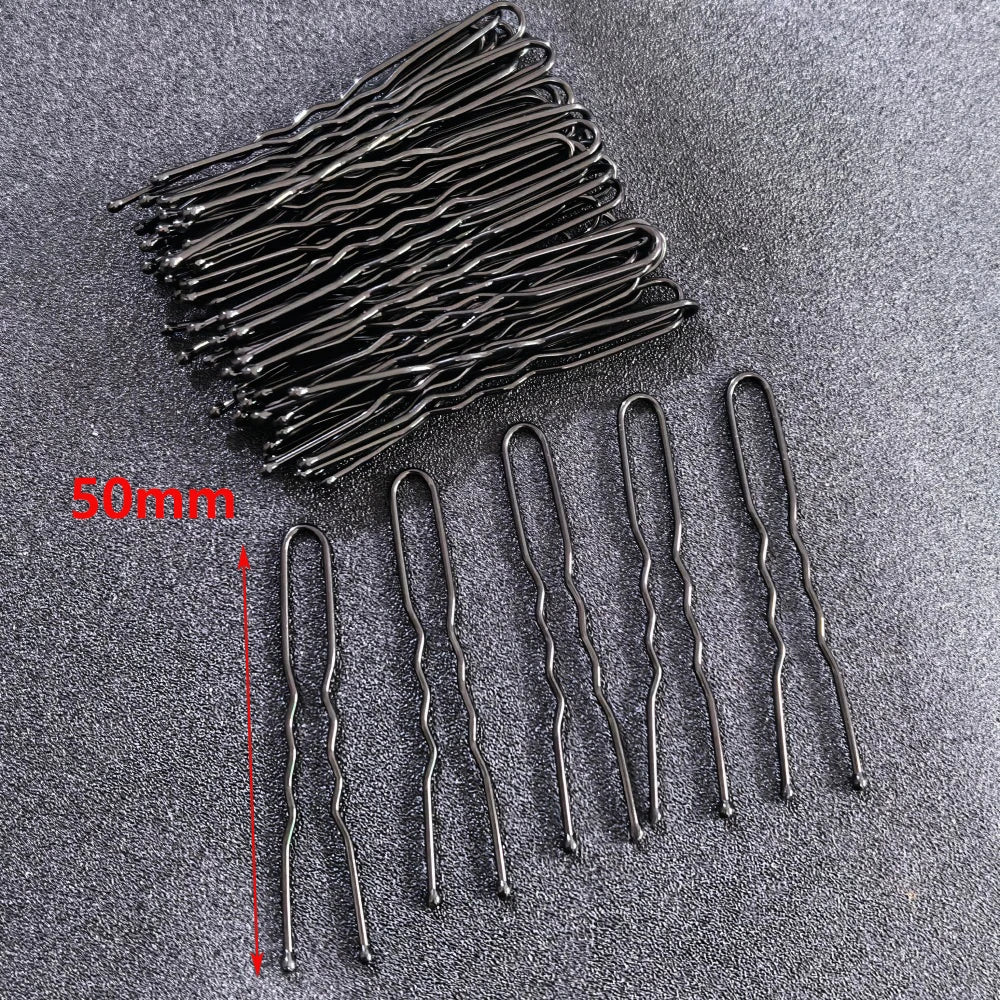 50PCS Silver Gold Color Hair Clip for Women Hairpin Curly Wavy Grips Hairstyle Hairpin close-up view