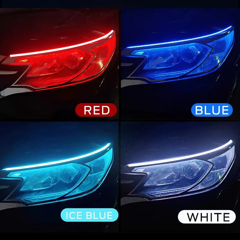 2pcs Car LED DRL Light Strip Dynamic Scan Flexible Waterproof 12V Universal | Dayti additional angle