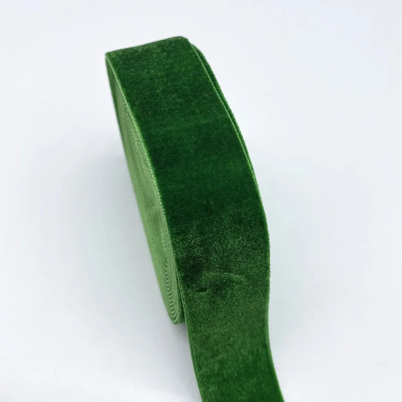 New 6-38mm Colour Single Face Line Velvet Ribbon for Bowknot Christmas Ribbon Party Deco detail view