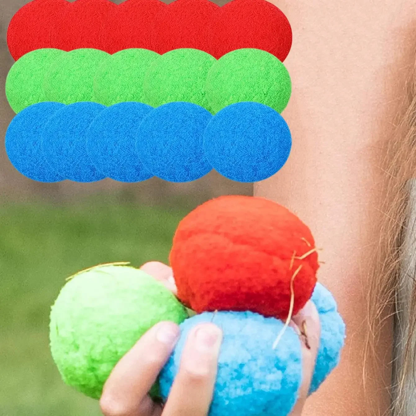 15PCS Reusable Sponge Water Balls Colorful Adult Kids Sponge Water Bomb Splash Balloons Swimming Poo