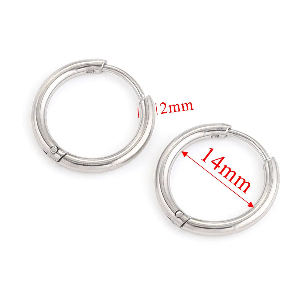 6pcs Stainless Steel Hoop Earrings Set | Hypoallergenic Korean Style Earrings for Women detail view