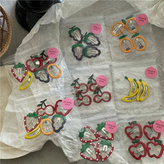Girls Strawberry Hair Clips 4Pcs 6Pcs Fruit BB Hair Accessories Cute Design for Everyday Use