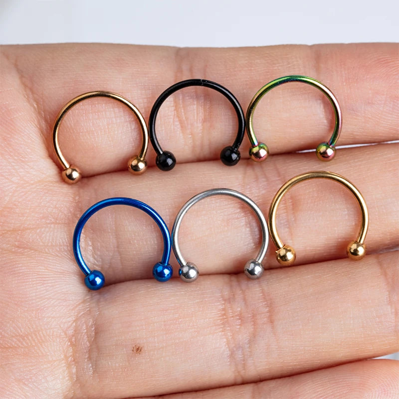 1pc Stainless Steel Nose Ring Hoops,16G Nose Piercings Cartilag Helix Ear Piercing for W detail view