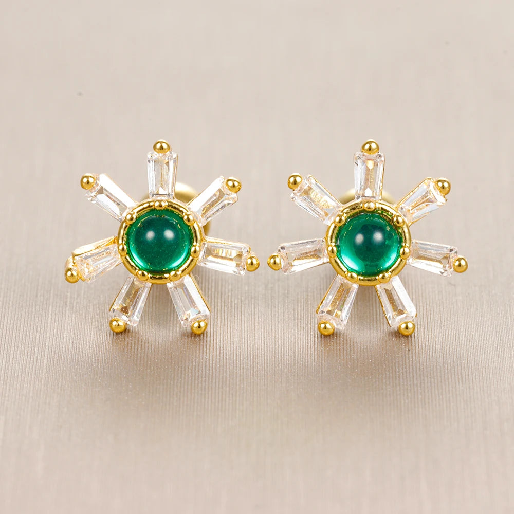 Butterfly Green Stud Earrings Women Stainless Steel lifestyle view