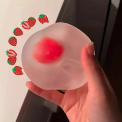 Fruit Squeeze Fidget Toy | Green Apple & Strawberry Stress Relief Decor alternate view