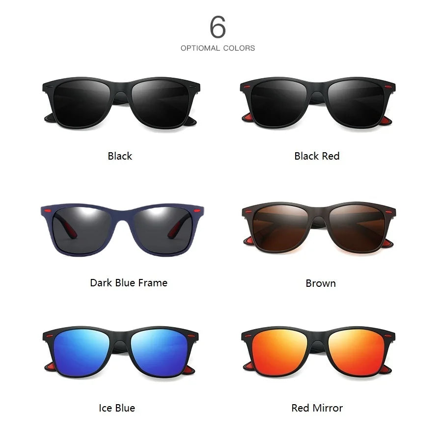 Square Unisex Driving Fishing Sunglasses Men Women Brand Designer Sun Glasses Anti-Gla close-up view