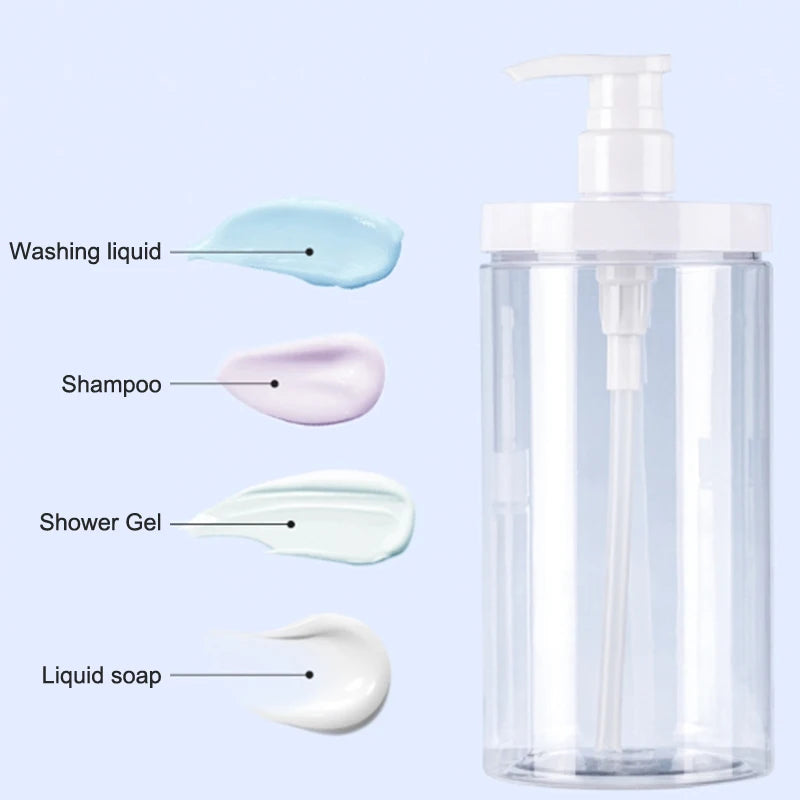 100-800ml Wide Mouth Refillable Pump Dispenser Bottles For Travel Bathroom Soap Shamp lifestyle view