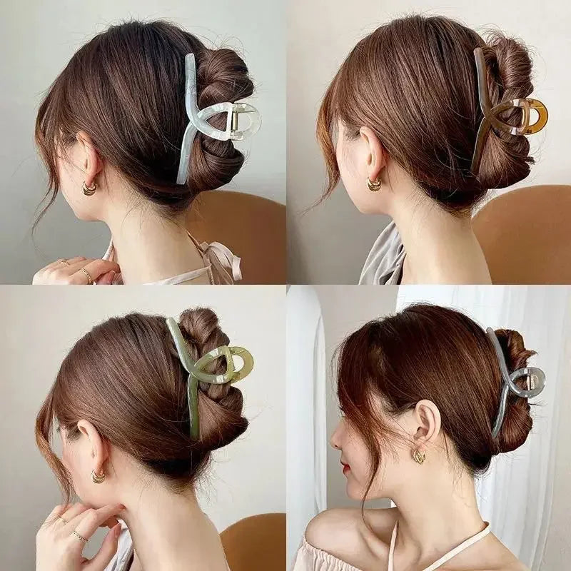 11-13-15cm Large Hair Claw Clip for Women Fashion Acrylic Summer Hairpin Elegant Hair lifestyle view