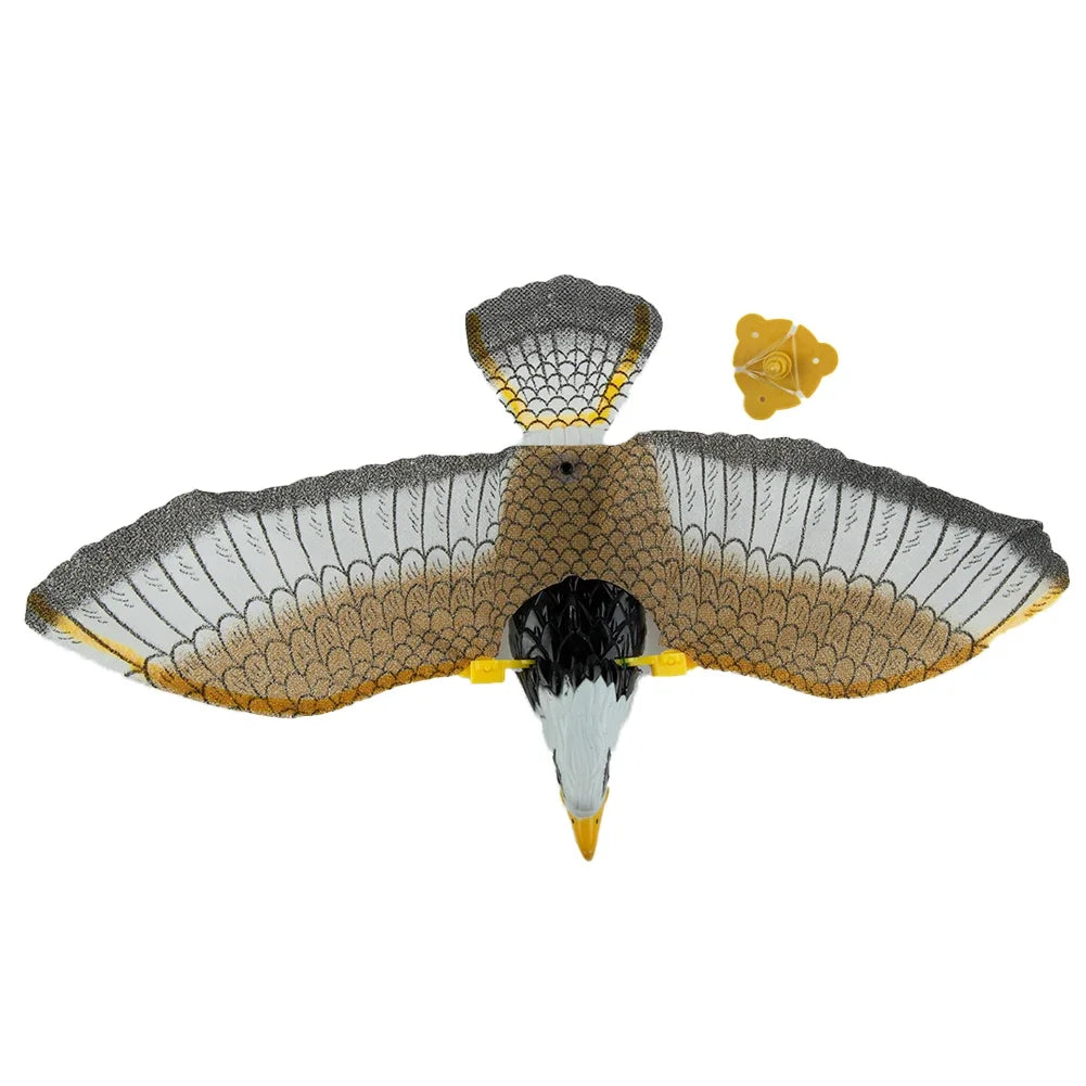Hanging Falcon Bird Deterrent | Garden Decoy to Repel Birds and Protect Plants additional angle