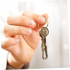 Vintage Brass Keychain Lanyard Snap Hook | Manual Rotate Carabiner Clip detail view