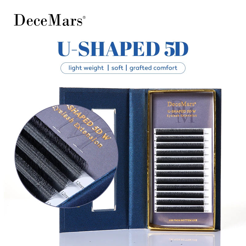 DeceMars U-Shaped 5D Eyelash Extensions | 12 Lines Per Tray alternate view