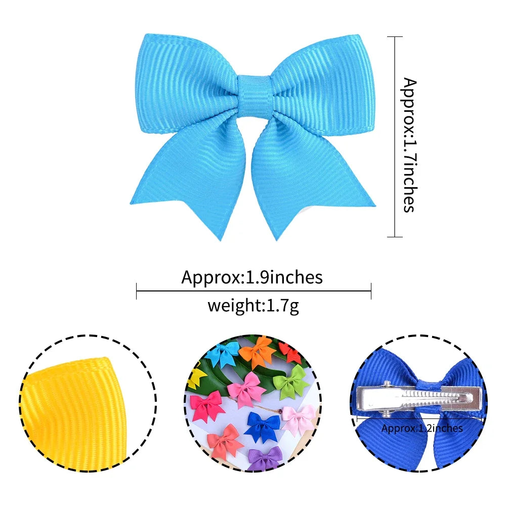10Pcs/Set Solid Color Kids Bows Hair Clips for Baby Girls & more lifestyle view