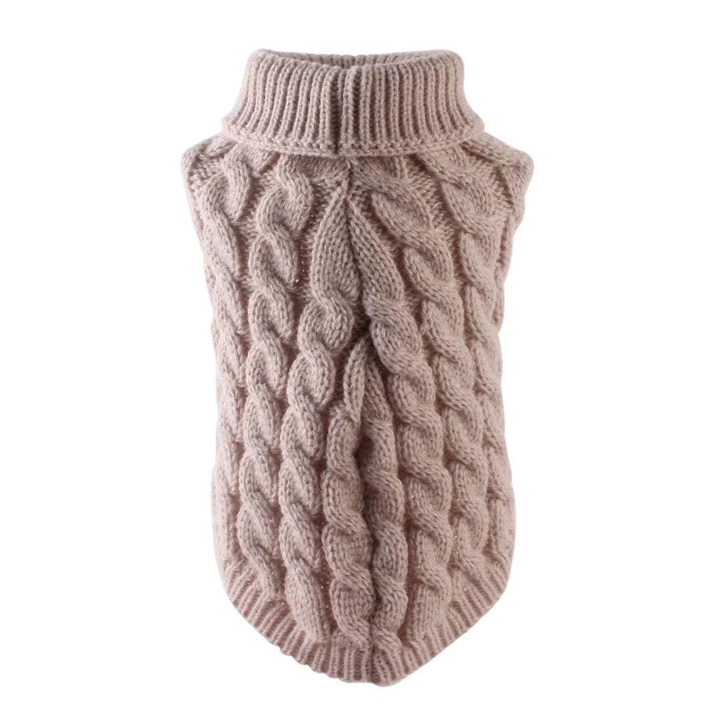 Classic Solid Chihuahua Puppy Dog Sweater for Small Dogs Winter Warm Pet Clothes Yorks close-up view