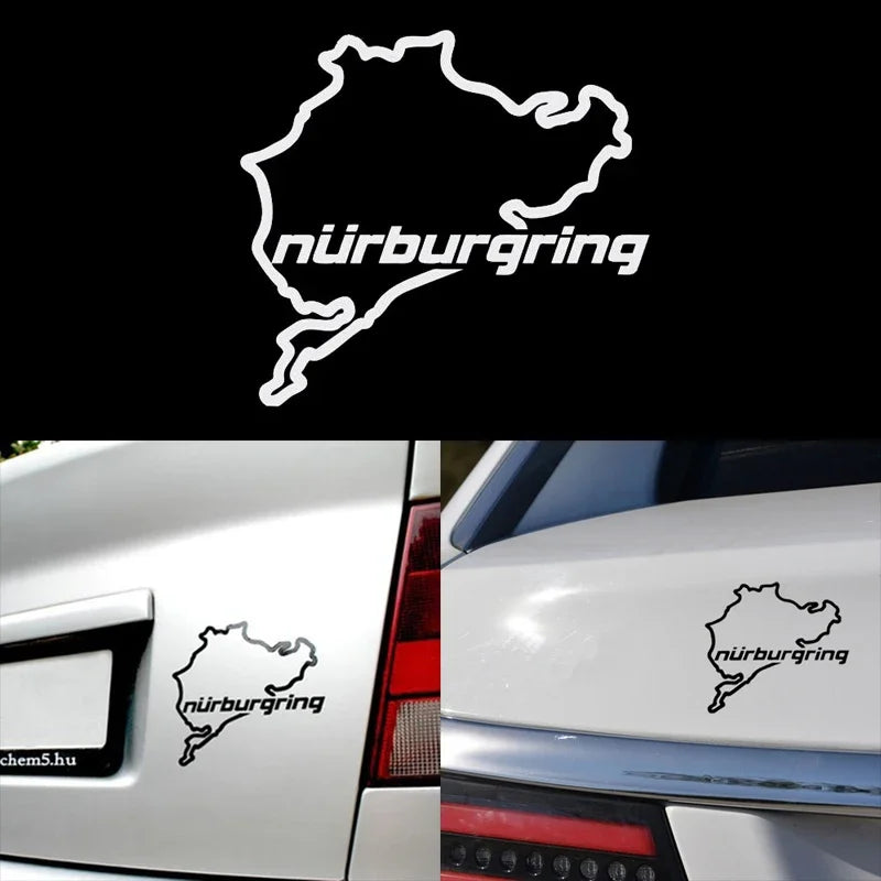 Reflective Car Stickers Car Decoration Stickers Nurburgring Map Graffiti Car Body Stickers Car Triangle Window Stiickers
