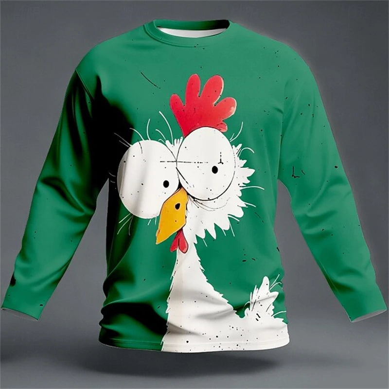 2026 Fun 3D Animal Print Men's T-Shirt Hip-Hop Streetwear Spring Oversized Fashion additional angle