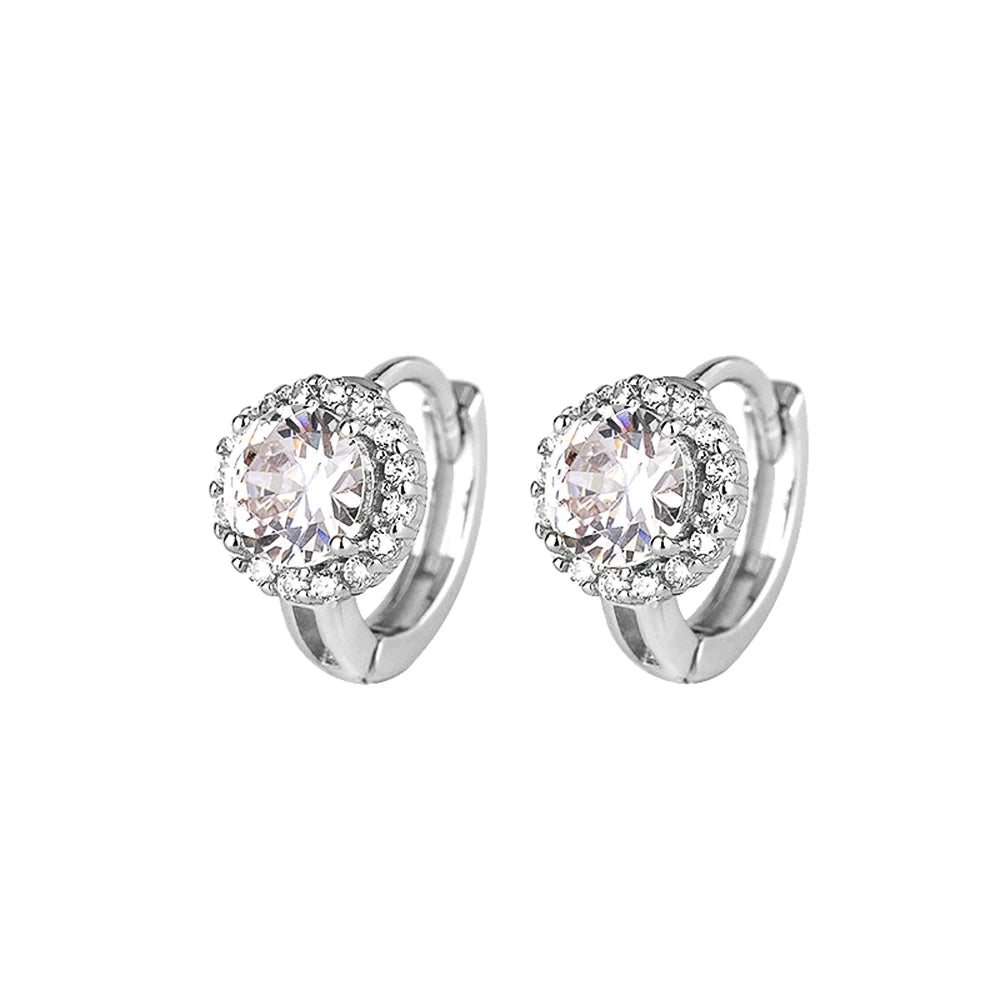 Huitan Cubic Zirconia Hoop Earrings | Dainty Fashion Jewelry for Women lifestyle view