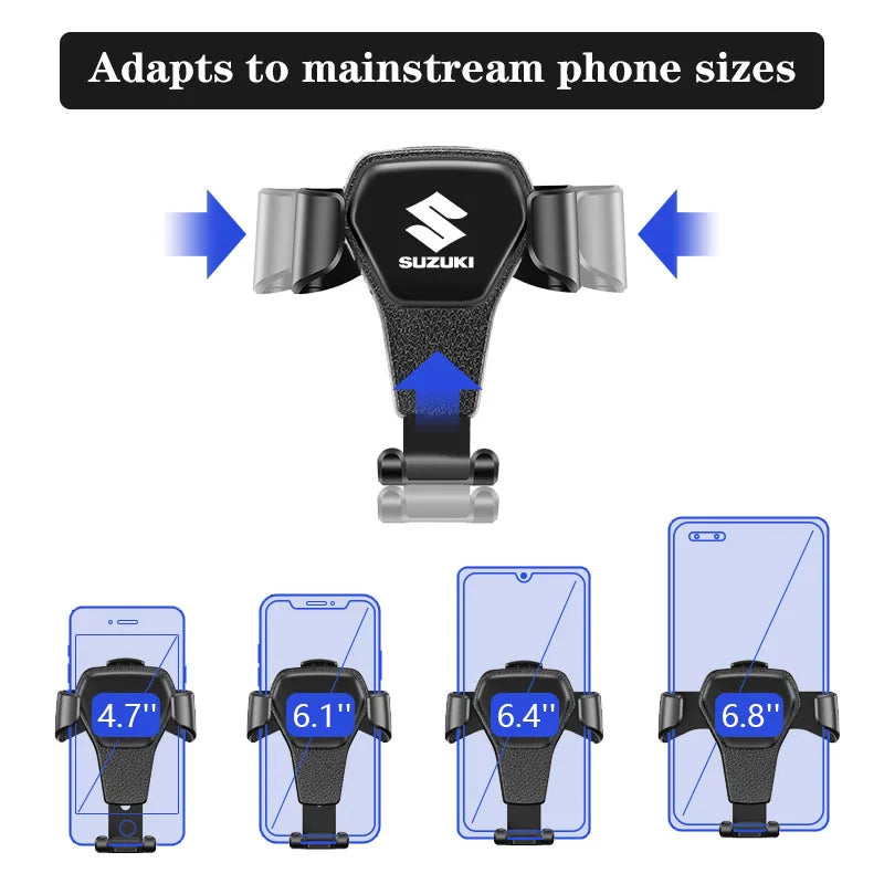 Car Phone Holder for Suzuki Swift Jimny Alto SX4 | Gravity Auto Clamp Bracket detail view