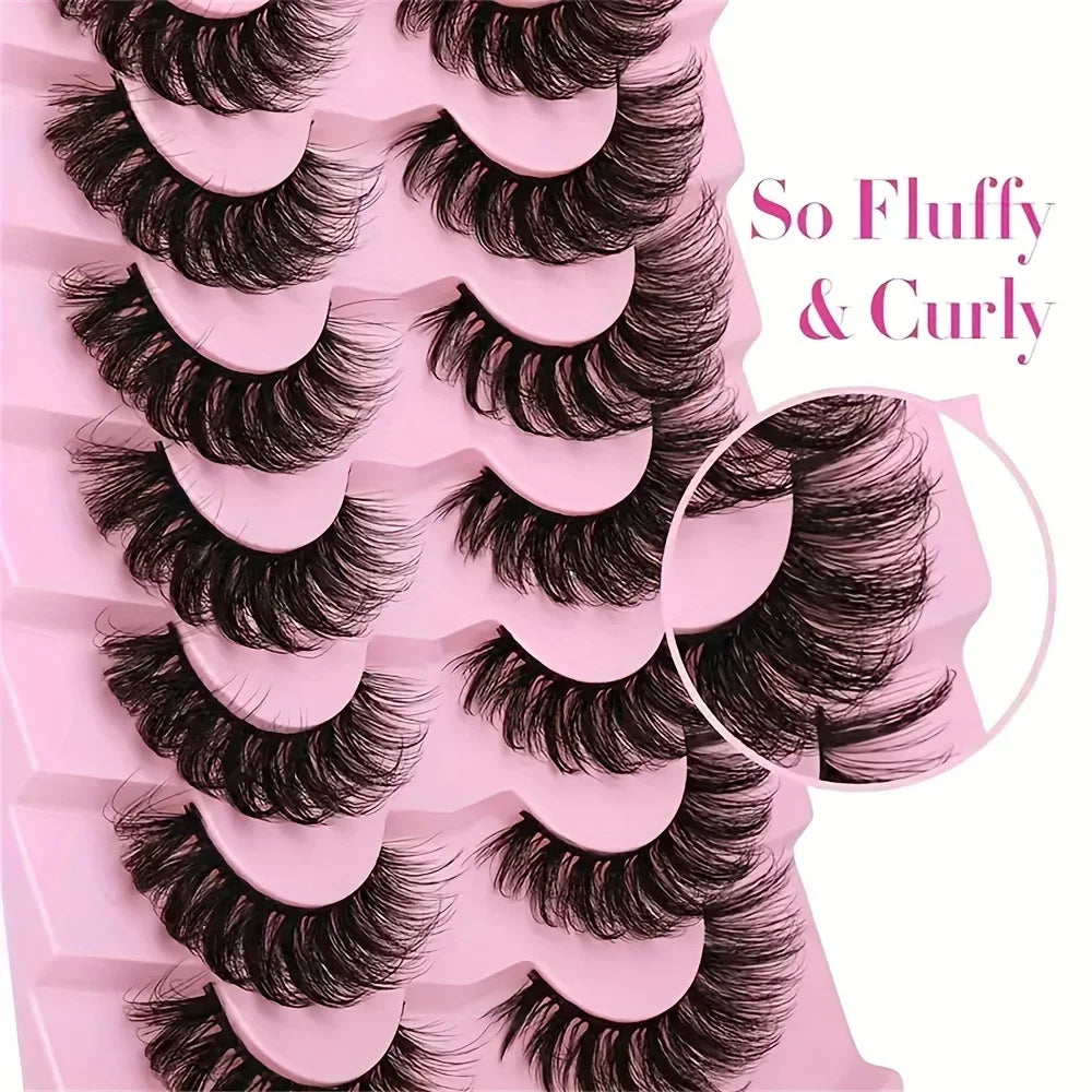 7 Pairs Lashes Fluffy Cat Eye Lashes Wispy 6D Volume False Eyelashes Soft Curly Fake alternate view