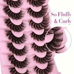 7 Pairs Lashes Fluffy Cat Eye Lashes Wispy 6D Volume False Eyelashes Soft Curly Fake alternate view
