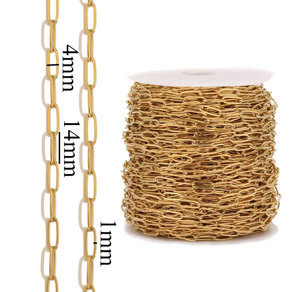 1 Meter Stainless Steel Chain Gold Silver DIY Jewelry Making Chain Necklace Bracelet alternate view