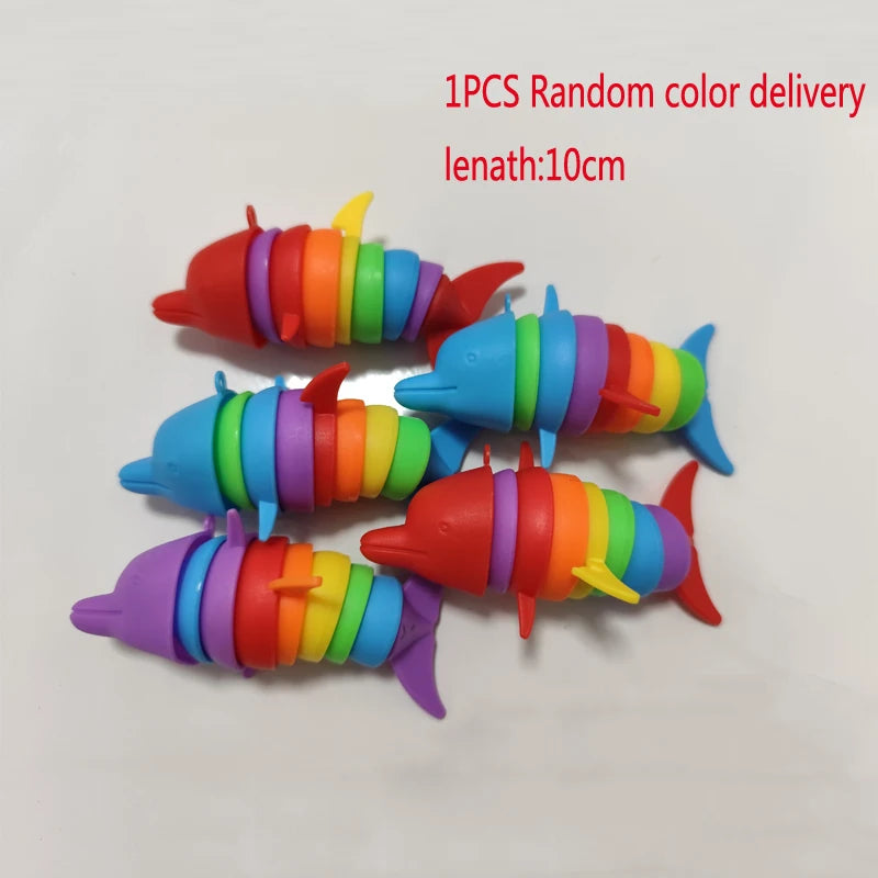 Colorful Slug lobsterToy Articulated Flexible 3D Slug Fidget Toy All Ages Relief Anti alternate view