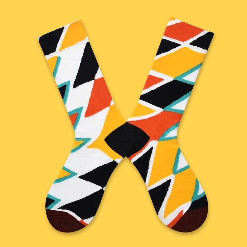1 Pair Canvas Lattice Plant Art Funny Socks Women Novelty Abstract Cute Socks Women J lifestyle view