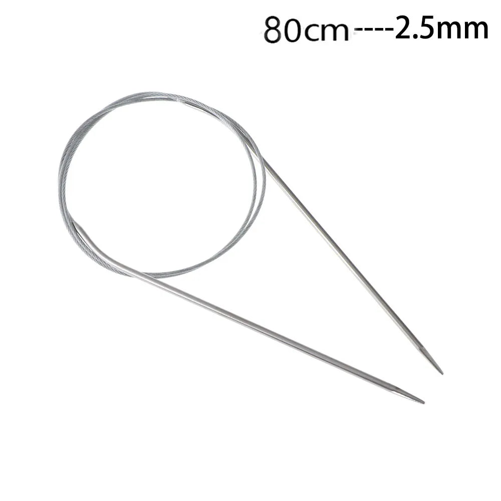 80/100cm Stainless Steel Circular Needle Round Weaving Knitting Needles Handmade Crochet detail view
