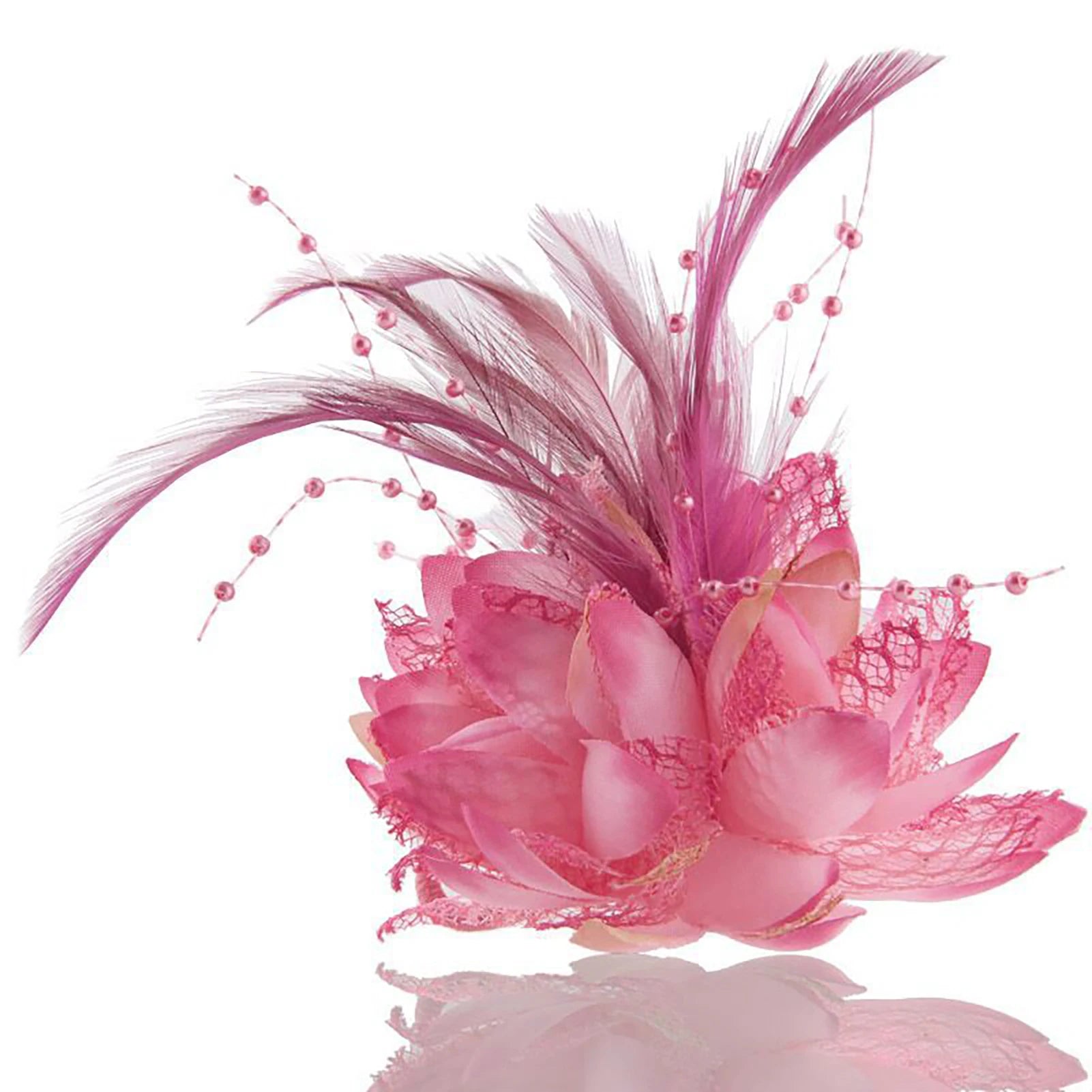 Women's Fashion Flower Feather Bead Corsage Hair Clip Bridal Hairband Brooch Pin Brida Barrettes Hair Accessories Jewelry