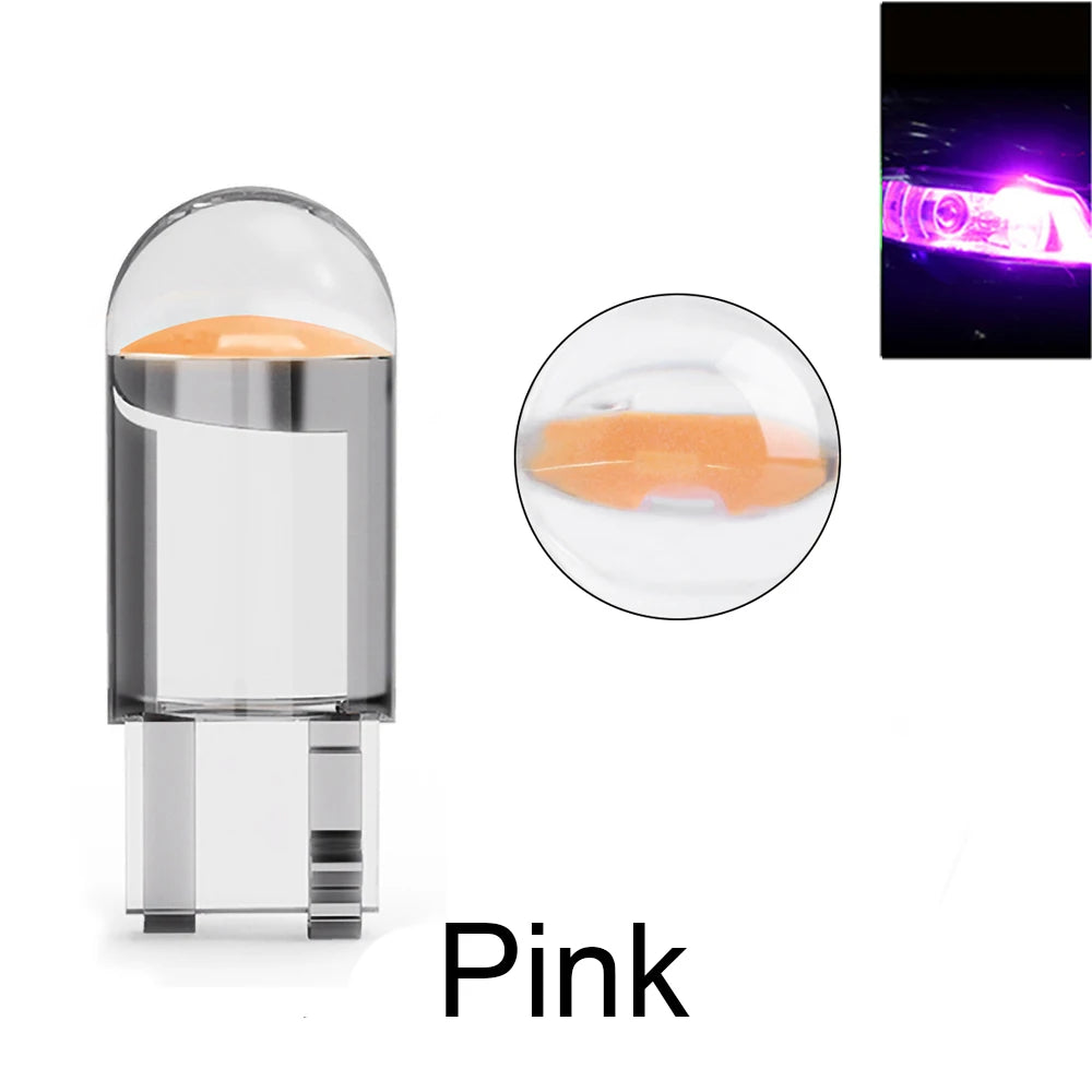 2/10pcs W5W 194 T10 Glass Housing Cob LED Car bulb 3000K 6000K White Blue Red Wedge L alternate view