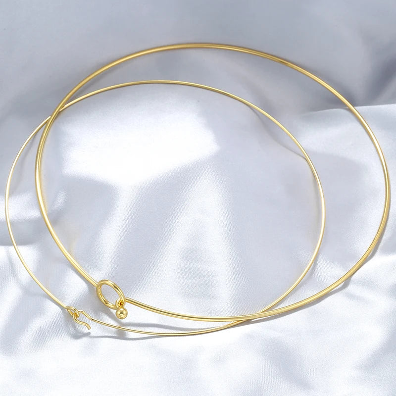316L Stainless Steel Heart Round Adjustable Collar Women's Necklace Simple Open Neck M close-up view