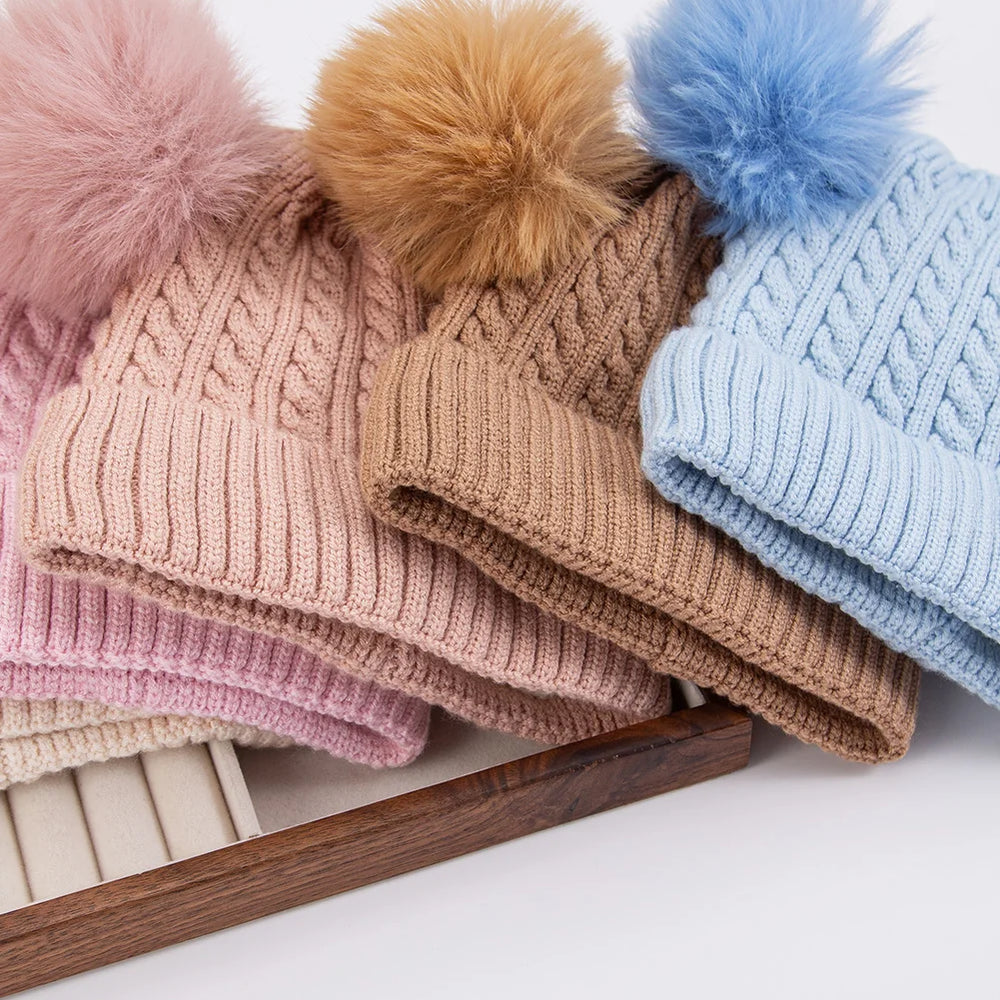 Baby Knotted Turban Hat | Warm Fleece Lined Beanie for Infants additional angle