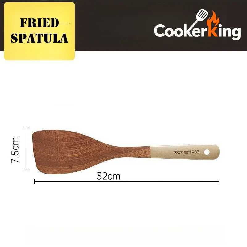 4 in 1 Cooking Tool Set | Ebony Wood Spatula and Spoon Set for Kitchen additional angle