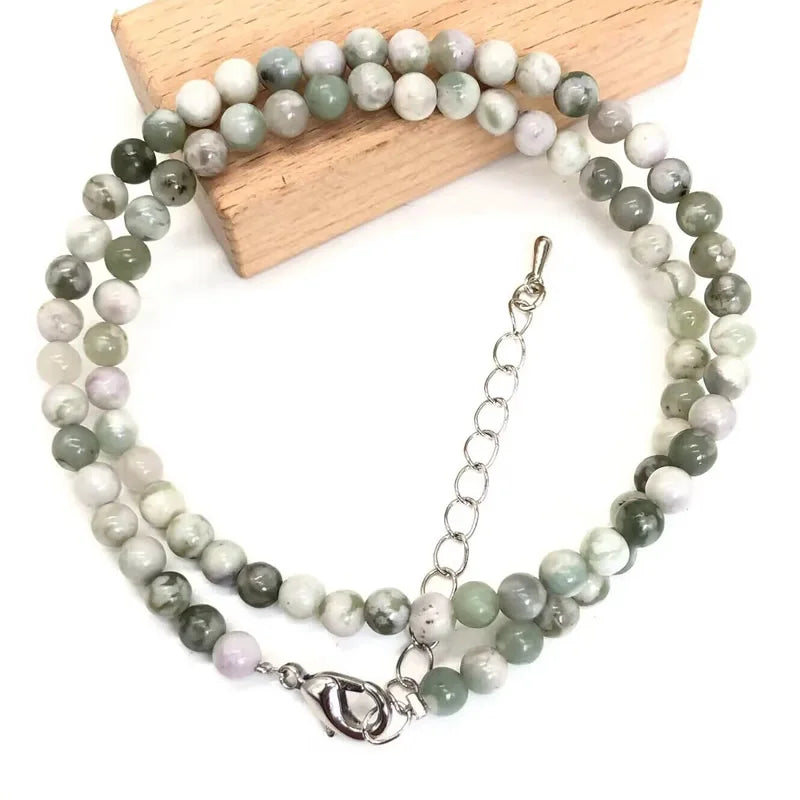 2025 Natural Stone Crystal Choker Necklace | 4mm Bohemian Adjustable Choker additional angle