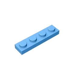 Gobricks GDS-504 Plate 1 x 4 | Compatible Building Block Pieces close-up view