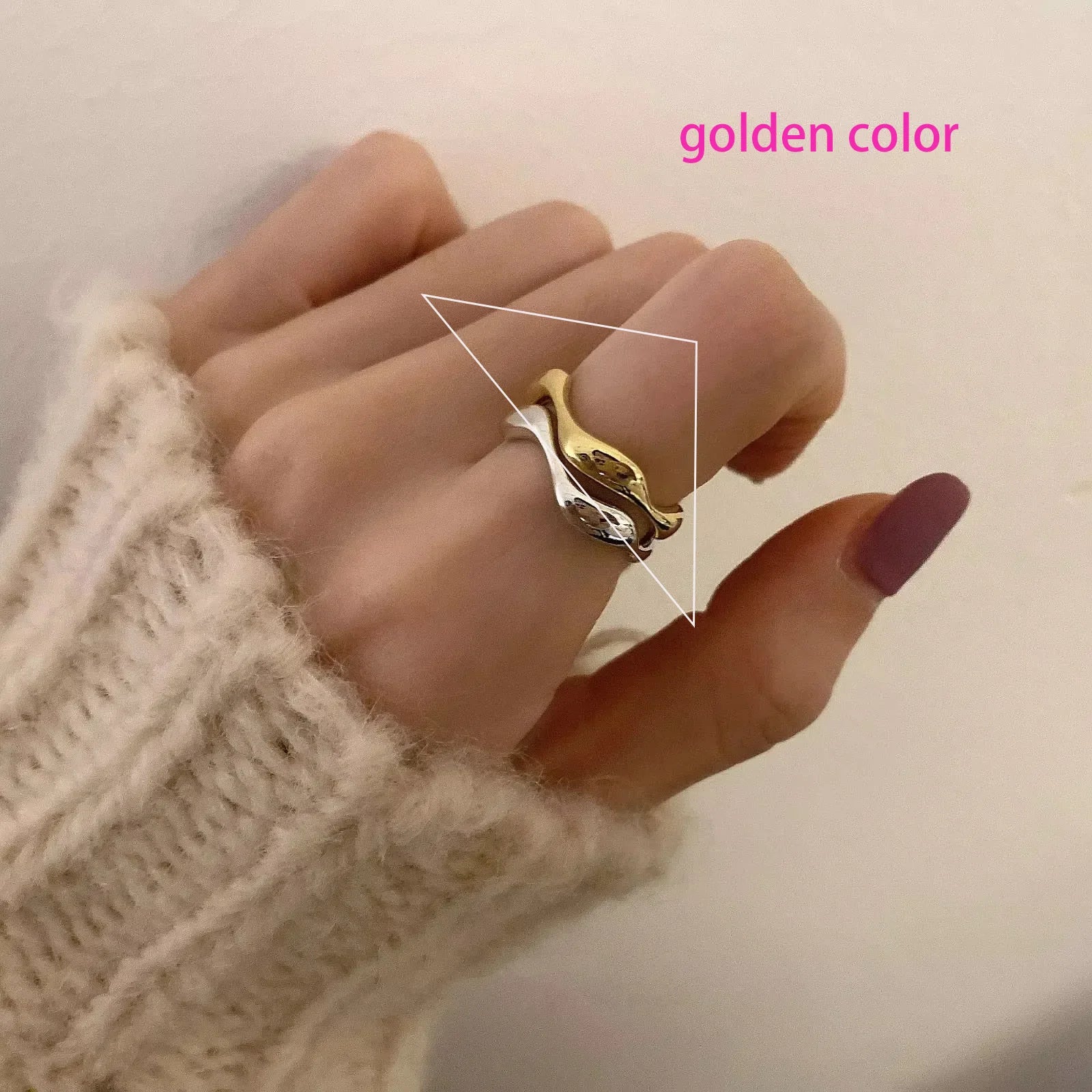 VENTFILLE 925 Sterling Silver Irregular Ring for Women Geometry Versatile Minimalism Acc detail view