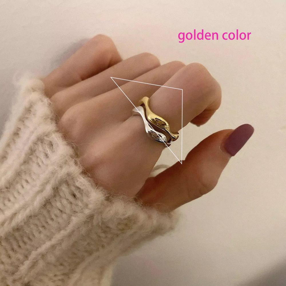 VENTFILLE 925 Sterling Silver Irregular Ring for Women Geometry Versatile Minimalism Acc detail view