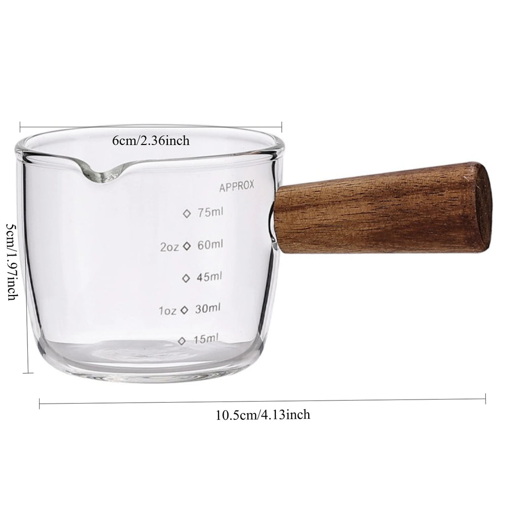 3 Oz Espresso Measuring Cup Shot Glasses Measuring Triple Pitcher Single Spout Glas additional angle