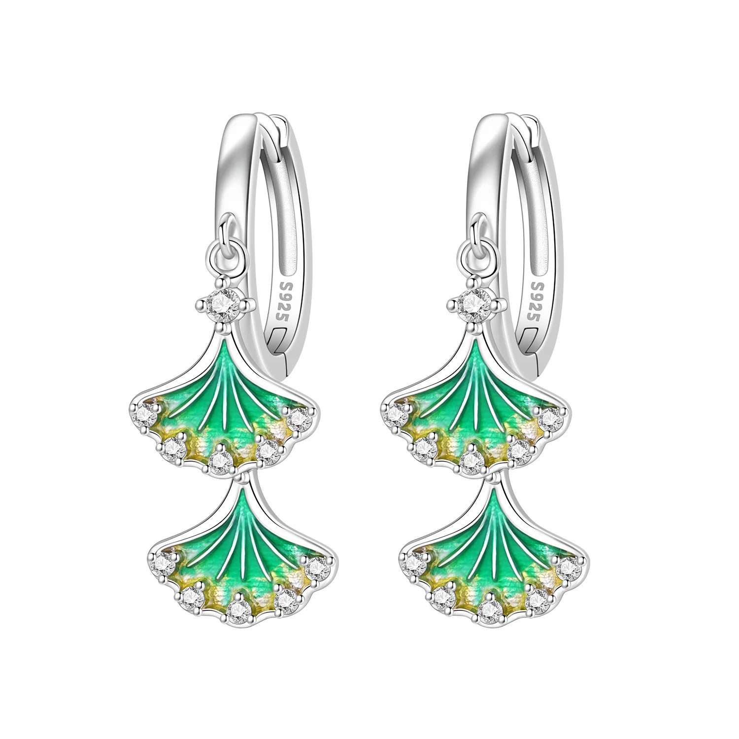 Orstarry Original 925 Sterling Silver Blue Iris Flower Earrings Women Hoop Earring Anniv detail view