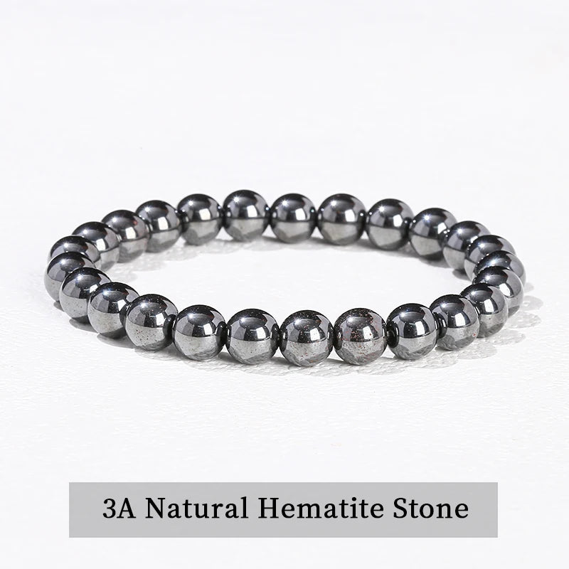 JD Natural Black Spectrolite Flash Smooth Beaded Bracelet Women Men 6 8 10mm Labradori close-up view