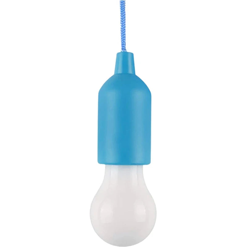 Battery Operated LED Pull Cord Light | Portable Hanging Lantern for Camping, Garden, P close-up view