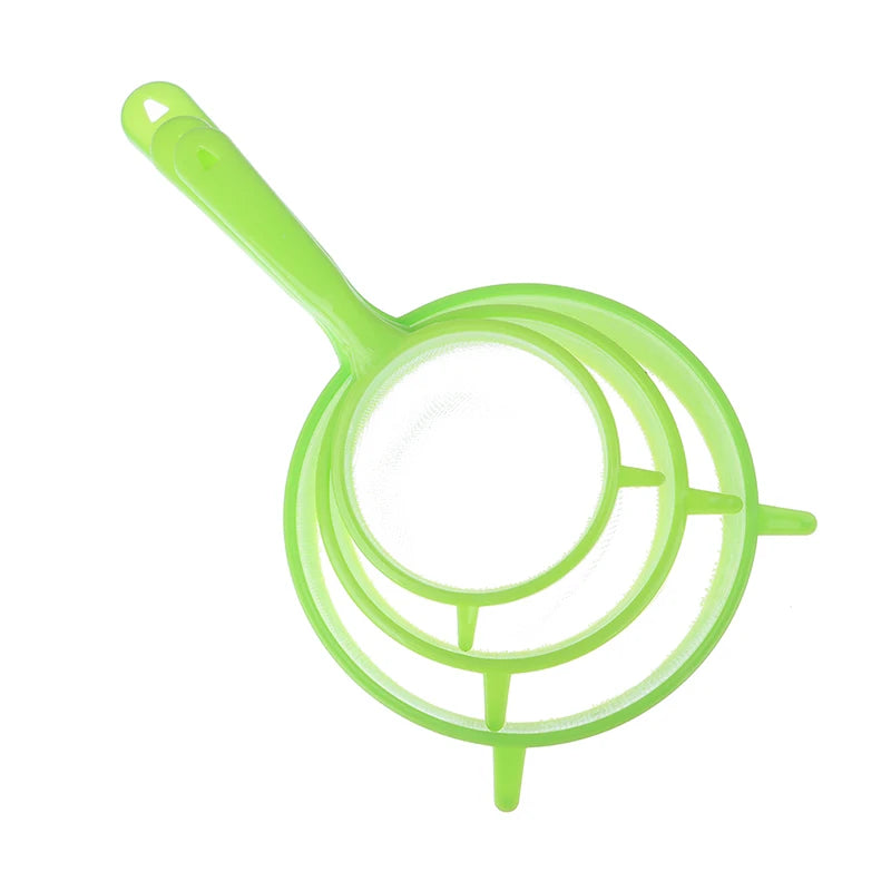 3pcs Plastic Fine Mesh Scoop Strainer Juice Tea Strainer Flour Colander Sieve Sifter alternate view